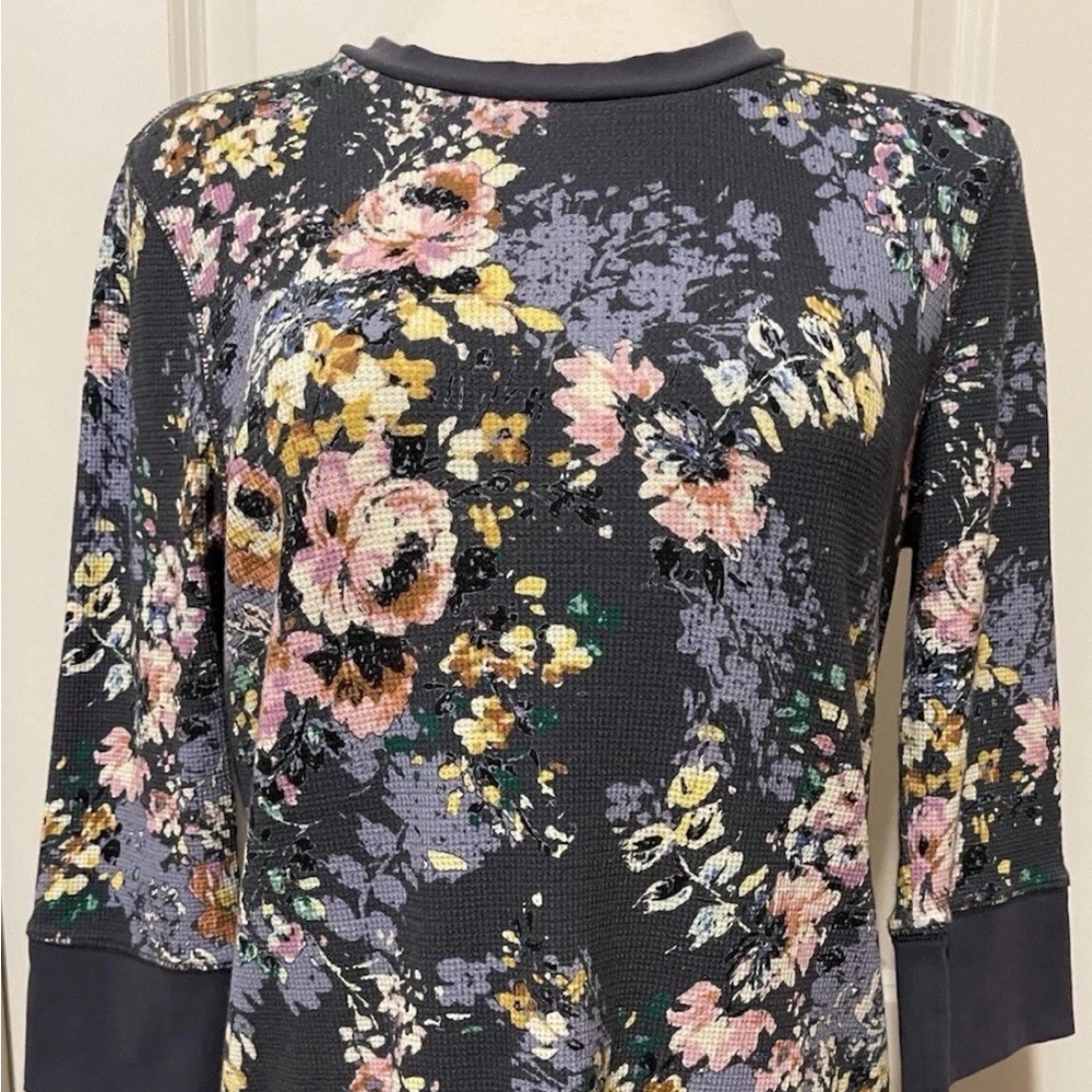 Sundance Purple and Yellow Floral Knit Top